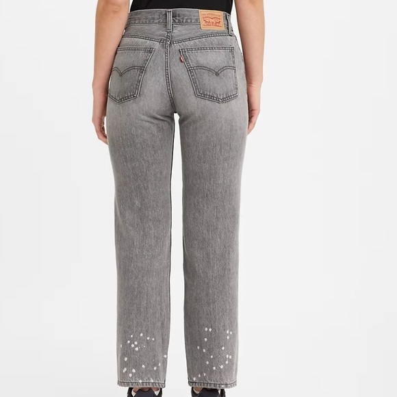 Levis Low Pro Straight Leg Grey Jeans Bleached Distressed NWT NEW​​ - Picture 4 of 13